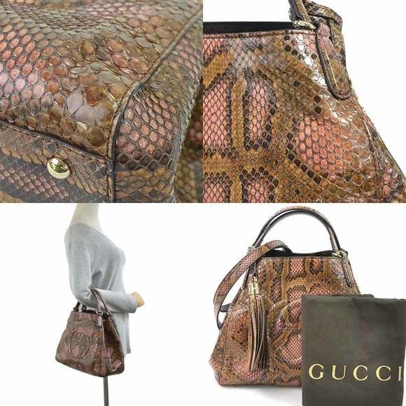 Gucci Python Pink Handbag 2Way - Picture 3 of 3